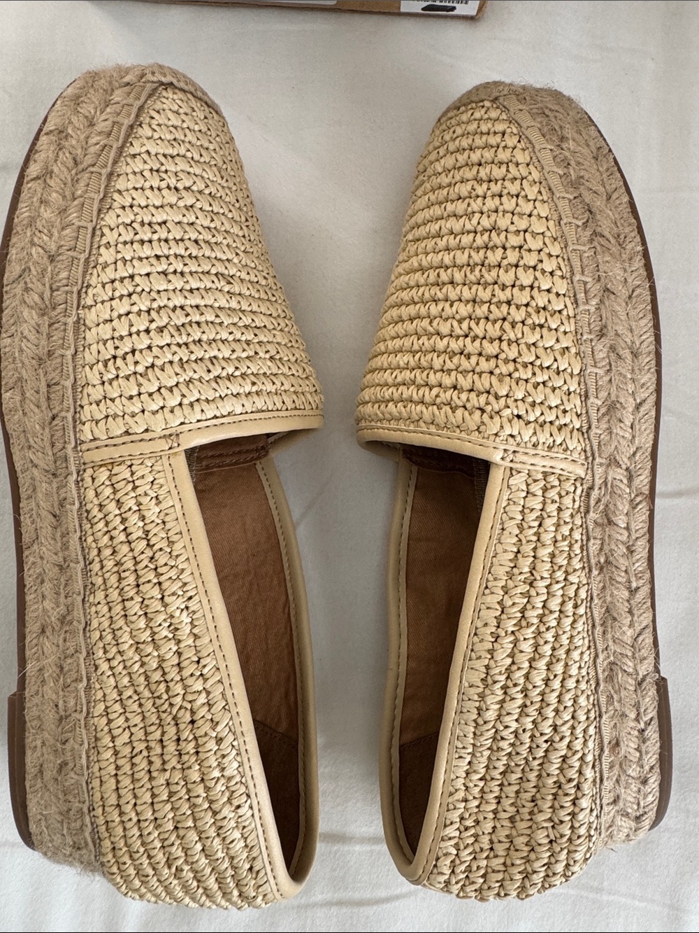 J Crew Women’s Woven Esapdrille Flats Size 8 NIB Natural Raffia